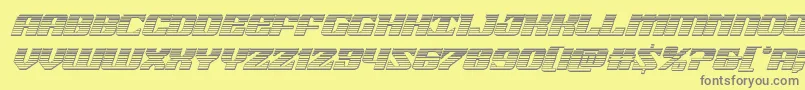 21gunsalutechromeital Font – Gray Fonts on Yellow Background