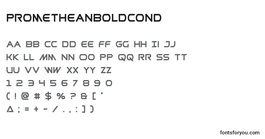 Schriftart Prometheanboldcond – Alphabet, Zahlen, spezielle Symbole