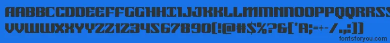 21gunsalutecond-Schriftart – Schwarze Schriften auf blauem Hintergrund