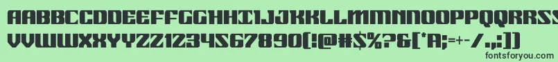 21gunsalutecond-Schriftart – Schwarze Schriften auf grünem Hintergrund