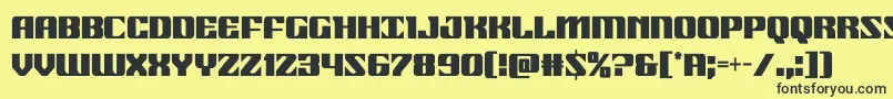 Czcionka 21gunsalutecond – czarne czcionki na żółtym tle