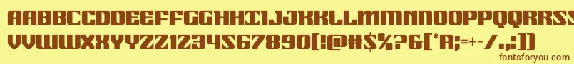 21gunsalutecond Font – Brown Fonts on Yellow Background