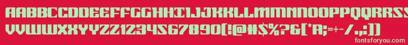 21gunsalutecond Font – Green Fonts on Red Background