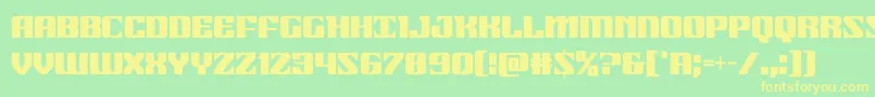 21gunsalutecond-fontti – keltaiset fontit vihreällä taustalla