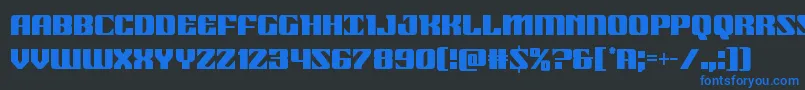 フォント21gunsalutecond – 黒い背景に青い文字