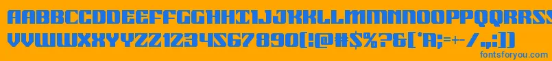 Czcionka 21gunsalutecond – niebieskie czcionki na pomarańczowym tle