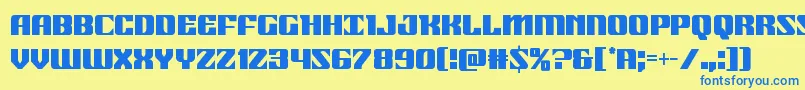 フォント21gunsalutecond – 青い文字が黄色の背景にあります。