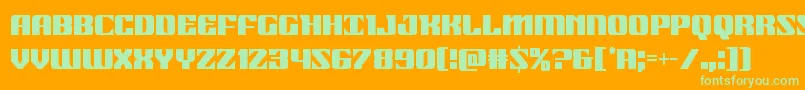 21gunsalutecond-fontti – vihreät fontit oranssilla taustalla