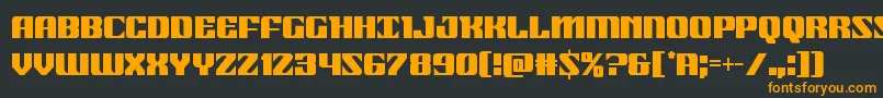 フォント21gunsalutecond – 黒い背景にオレンジの文字