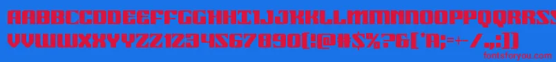 21gunsalutecond Font – Red Fonts on Blue Background