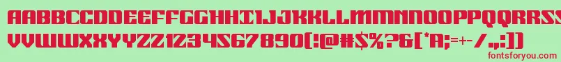 フォント21gunsalutecond – 赤い文字の緑の背景