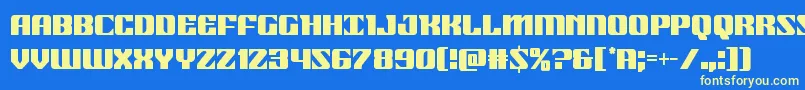 21gunsalutecond Font – Yellow Fonts on Blue Background