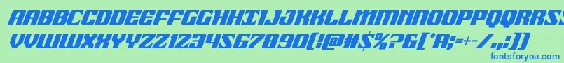Шрифт 21gunsalutecondital – синие шрифты на зелёном фоне