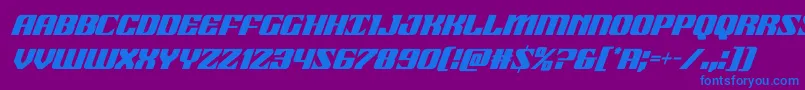 フォント21gunsalutecondital – 紫色の背景に青い文字