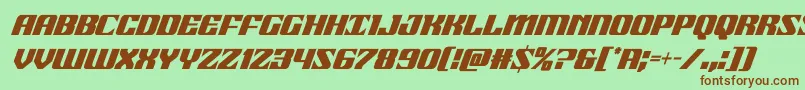 Шрифт 21gunsalutecondital – коричневые шрифты на зелёном фоне