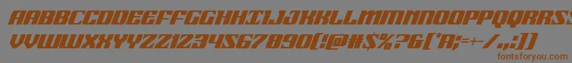 Czcionka 21gunsalutecondital – brązowe czcionki na szarym tle