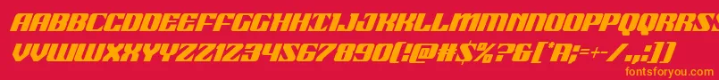 フォント21gunsalutecondital – 赤い背景にオレンジの文字