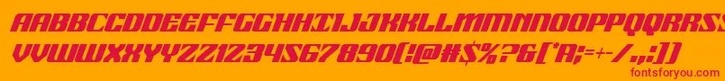 フォント21gunsalutecondital – オレンジの背景に赤い文字