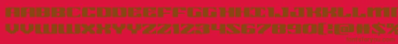 21gunsaluteexpand-Schriftart – Braune Schriften auf rotem Hintergrund
