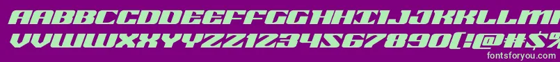 21gunsaluteexpandital Font – Green Fonts on Purple Background