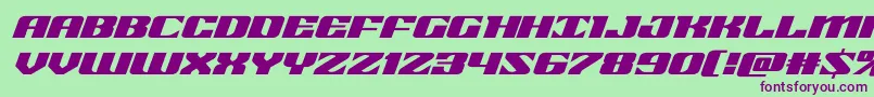 21gunsaluteexpandital Font – Purple Fonts on Green Background