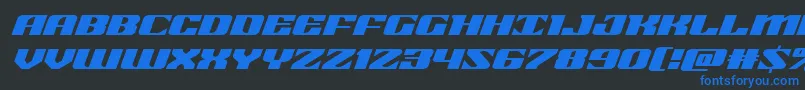 21gunsaluteexpandital Font – Blue Fonts on Black Background