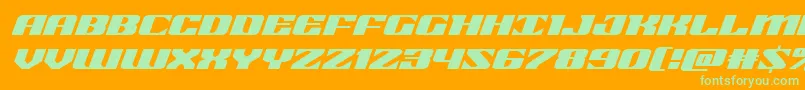 21gunsaluteexpandital Font – Green Fonts on Orange Background