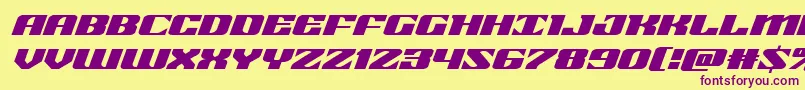 21gunsaluteexpandital Font – Purple Fonts on Yellow Background