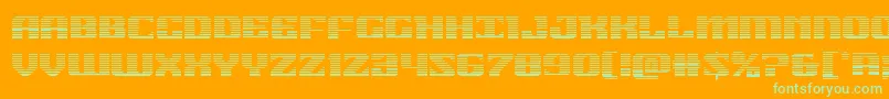 フォント21gunsalutegrad – オレンジの背景に緑のフォント
