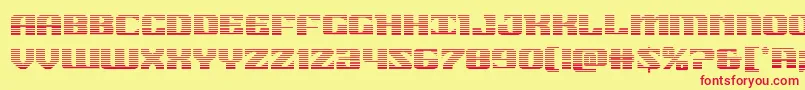 21gunsalutegrad-fontti – punaiset fontit keltaisella taustalla