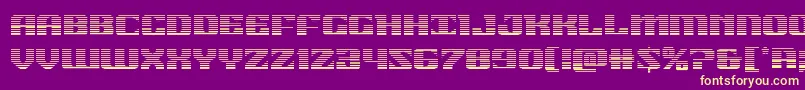 Fonte 21gunsalutegrad – fontes amarelas em um fundo roxo