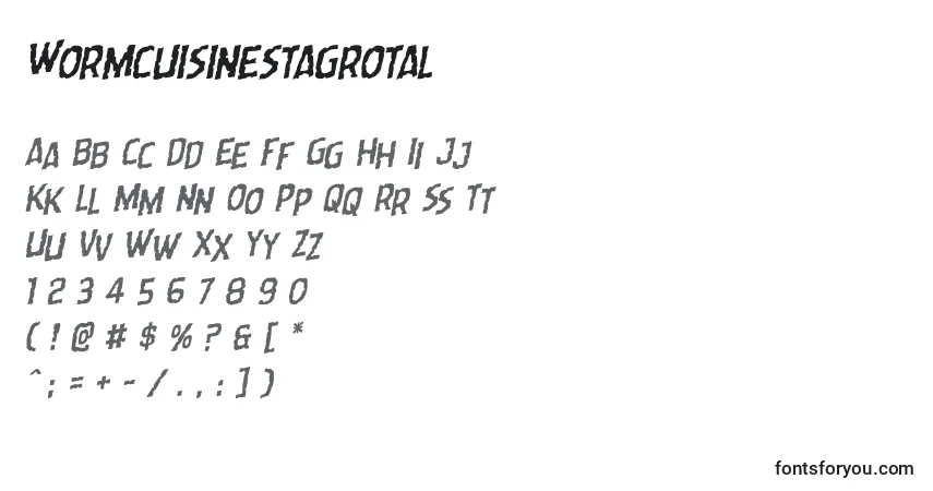 Wormcuisinestagrotal-fontti – aakkoset, numerot, erikoismerkit