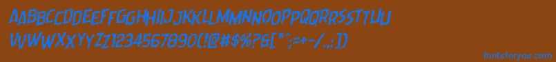 Wormcuisinestagrotal Font – Blue Fonts on Brown Background