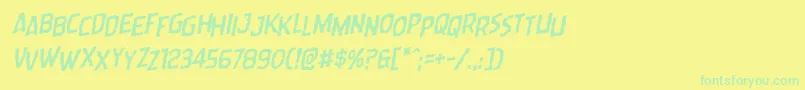 Wormcuisinestagrotal Font – Green Fonts on Yellow Background