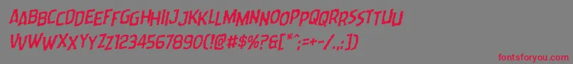 Wormcuisinestagrotal Font – Red Fonts on Gray Background