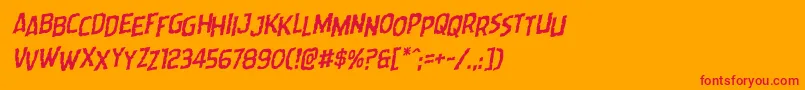 Wormcuisinestagrotal Font – Red Fonts on Orange Background