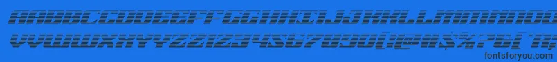 フォント21gunsalutegradital – 黒い文字の青い背景