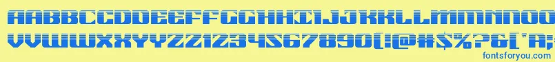 21gunsalutehalf Font – Blue Fonts on Yellow Background