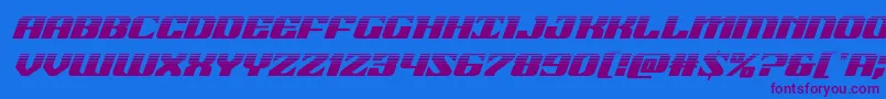 フォント21gunsalutehalfital – 紫色のフォント、青い背景