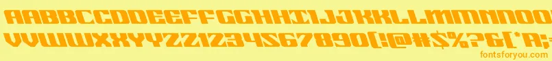 Fonte 21gunsaluteleft – fontes laranjas em um fundo amarelo