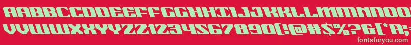 21gunsaluteleft-Schriftart – Grüne Schriften auf rotem Hintergrund