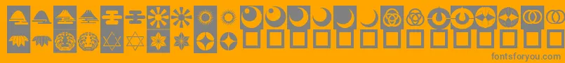 OrientPatternDingsSet5 Font – Gray Fonts on Orange Background