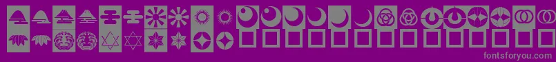 OrientPatternDingsSet5 Font – Gray Fonts on Purple Background