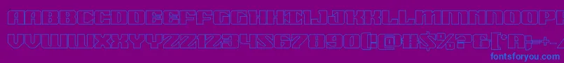 21gunsaluteout Font – Blue Fonts on Purple Background