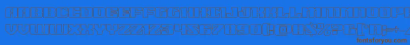 21gunsaluteout-Schriftart – Braune Schriften auf blauem Hintergrund