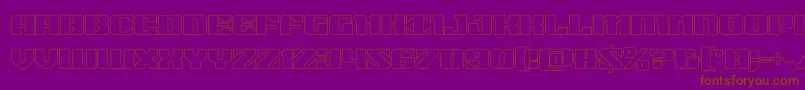 21gunsaluteout-Schriftart – Braune Schriften auf violettem Hintergrund