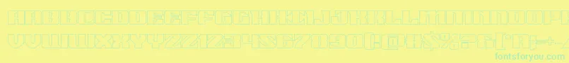 21gunsaluteout-Schriftart – Grüne Schriften auf gelbem Hintergrund
