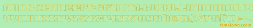 21gunsaluteout Font – Orange Fonts on Green Background