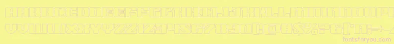 21gunsaluteout-Schriftart – Rosa Schriften auf gelbem Hintergrund