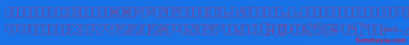 21gunsaluteout-Schriftart – Rote Schriften auf blauem Hintergrund